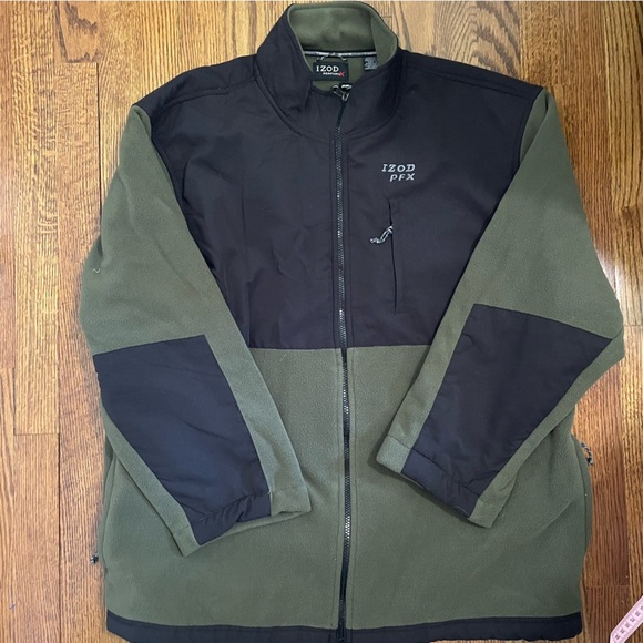 Izod Performance X Men's Fleece Jacket Green Black Size XL - Picture 1 of 9